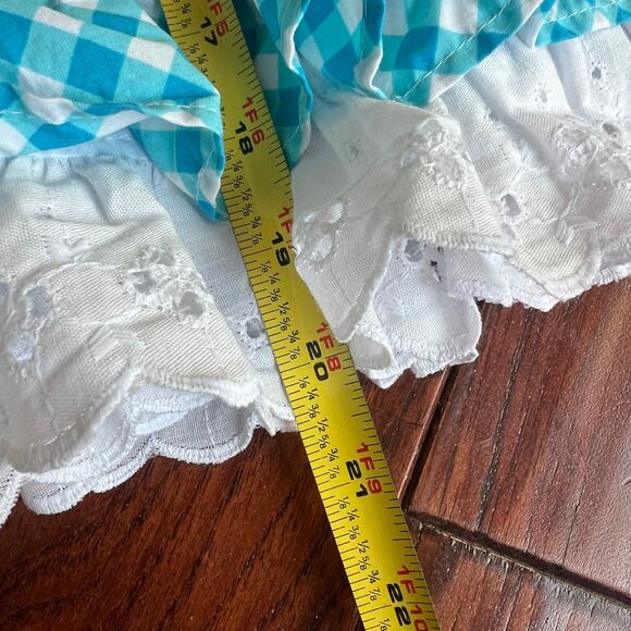 Eleanor Rose 3-4 Dolly Dress Turquoise Gingham Dorothy Whimsical Cottagecore - Picture 8 of 8